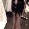 Вечернее платье yousef aljasmi kim kardashian с длинным рукавом с бисером с бисер