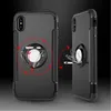 Hybrid TPU + PC 2-in-1 Armor Case Shock-Proof 360 360 Ring Stand Holder Magnetic Back Cover for iPhone X Samsung S8 Plus S7