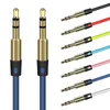 Color Grind Metal head 3.5mm copper core audio cable 3.5mm male to male AUX audio cable for MP3 television telephone cheap