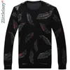 2018 Designer Pullover Penas Homens Sweater Dress Fine Jersey Chita Suéters Mens Vestuário Mens Magros Fit Chaveiro Moda Roupas 41241