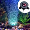 Wholesale 7colors Waterproof LED Light Multi Color Fish Tank Lamp Submersible Mini Aquarium Lights Bubble Aeration Disc lighting