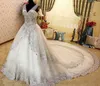 Luxury 2018 Top Quality Ball Gown Wedding Dresses Gorgeous Wedding Dresses V Neck Beads Crystal Cathedral Train Bridal Gowns