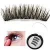 3 Magnetyczne rzęsy 3d Handmade Fałszywe rzęsy Mink Magnesy Wielokrotnego Użytku Trójne Naturalne Miękkie Magnes Włosy Eye Lashes 4 sztuk / zestaw