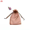 25 Couleurs Emballage Cadeau Organza Sacs Bijoux Sac 7x9 9X12 10x15 13x18cm Décoration De Fête De Mariage Drawable Sacs Pochettes Cadeaux 100pcs / lot