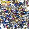 JHNBY Briolette pendentif goutte d'eau perles de cristal autrichien 6*12mm50pcs placage perle de verre en forme de larme pour la fabrication de bijoux bracelet bricolage