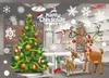 Christmas Decoration Window Glass Stickers Merry Christmas Santa Claus Snow PVC Removable Wall Sticker for Xmas Home Decals270I