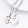 Grave hart kristal hanger ketting brief matching cz paar liefhebbers kettingen dames mannen ketting elegante liefde sieraden 2 pc's/set