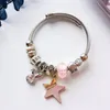 Bracelet de chaîne de main en cristal de perles de bricolage bracelet en acier inoxydable réglable dames Pandora 20 style perles bracelet bracelet pour femme