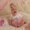 Baby prinses tiara kroon babies meisjes / kinderen eerste verjaardag hoed fonkeling gouden bloem stijl met kunstmatige roze bloem