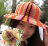 Different color colored paper hats beach disposable hat folding cap