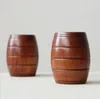 Houten vat gevormde biermok Crestive Wood Beer Cup Kip Bar Drinkware Wijnglas Draagbare Houten Tuimelaar