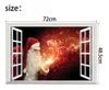 3d fotografii tapeta Boże Narodzenie Elk Santa Claus Windows 3d naklejki ścienne Spersonalizowane domowe dekoracje świąteczne Śnieg tapety A145