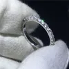 Vecalon Vrouwelijke Klassieke Trouwring Ring 100% Soild 925 Sterling Zilveren Cirkel 5A Zirkoon Cz Verlovingsringen voor vrouwen mannen Gift