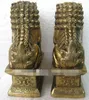 Livraison gratuite chinois Foo chien Lion Fu Bronze Statue paire Figurines Feng Shui articles Oriental sz: 11x6x8.3 cm