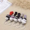 Adorable fur mink bag pendant accessories car real fur fox key chain