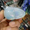 2 '' Opalite Crystal Kwarcowy Czaszka Biała Kamień Uzdrowienie Ręcznie Rzeźbione Ołtarz Figurki