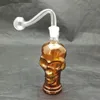 new Smoking Pipe Mini Hookah glass bongs Colorful Metal Shape Colored Skeleton Glass Water Smoke Bottle