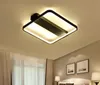 Lámpara LED de techo moderna, lámpara cuadrada de aluminio, luminaria de cuerpo blanco y negro para sala de estar, dormitorio, cocina, lámparas, accesorio de iluminación