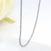 35cm-70cm 925 Sterling Silver Circle Rolo Chain Necklace Women Girl Italy Men Jewelry kolye collares collier ketting sieraden