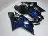 Black Blue Flames Kit de carénage pour Suzuki GSXR600 GSXR750 2004 2005 K4 GSXR 600 750 04 05 Carénings de haute qualité SET RF11