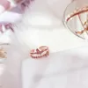 Chic Women's Silver Crystal Zircone Butterfly Open Anello regolabile Ringi di compleanno di gioielli per la ragazza