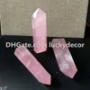 Rosa Cristal Obelisk Tower, Crystal Healing, Reik, Grades Natural Rosa Quartz Estatueta Esfera Gemstone Auto Permanente 6 Facet Único Point Decor