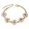 Gorący pleciony złoty kolor bransoletki bransoletki z kamieni luksusowe kryształowe bransoletki dla kobiet biżuteria ślubna