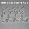 Female Male 10 14 18 mm Quartz Nails Smoking Accessories 4mm Thick 45 90 Degrees 100% Pure Banger Nail Domeless Glass Bong Bangers