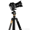 QZSD Q999C Taşınabilir Ayrılabilir Değiştirilebilir Seyahat Seyahat Tripod Monopod SLR Kamera DSLR Kamera için Karbon Fiber Topu Kafa ücretsiz kargo