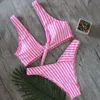 Evage Pitaya Pink Stripe Bikini stampato bikini brasiliano 2019 costume da bagno donna bikini con spalline femme 2018