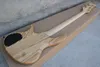 Guitar Factory Custom Natural Wood Burl Patroon 24 Frets 5 Strings Electric Bass Guitar Ash met Taiji Patroon1492984