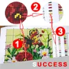 Decorative Pillow Case Printed Cushion Cover Fashion Design Red Flowers Latch Hook Rug Kits Handmade Needlework Crafts