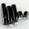 10 ml Oro/Argento/Nero Colore Rullo di Metallo Bottiglia di Profumo Vuoto UV Roll-on Vetro Oli Essenziali Fiale LX2450