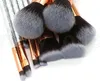 10pcs 1set Glittering Makeup Brushes Set Stars circle design Foundation Powder Eyeshadow Highlighter Brush Set Make Up Tool KKA6081