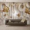 Benutzerdefinierte Wandbild Tapete 3D Lotus Blume Europäischen Stil Kunst Wand Malerei Wohnzimmer TV Hintergrund Wandbild Papel De Parede 3D6149521