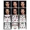 Le plus récent visage tatouage autocollant Halloween visage autocollants personnalité étanche scène accessoires Art outil temporaire Tatoo autocollants