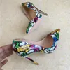 2018 Ny färg orm mönster med skarpa spetsiga högklackade skor 8cm10cm12cm mode sexiga sexiga kvinnors skor anpassade 33-45 meter