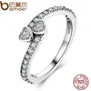 BAMOER Véritable 925 Sterling Silver Forever Hearts, Effacer CZ Bague Femmes Bijoux De Mariage PA7614 S18101608