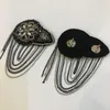 Nova chegada vintage acessórios de moda strass borla grande epaulette kpop handmade jóias epulet / carreta para mulheres e homens