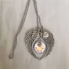 Sublimación en blanco collares colgantes para regalos de cumpleaños mamá hijo hija impresión en caliente collar de ángel colgante nuevos estilos