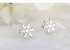 pretty Earrings for Woman Jewelry Xmas Gift Women Fashion 925 Sterling Silver Snowflake Stud Earrings