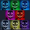 10 Colors EL Wire Ghost Mask Slit Mouth Light Up Glowing LED Mask Halloween Cosplay Glowing LED Mask Party Masks CCA10290 30pcs