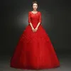 Personalizado Vestido Vermelho Vermelho Vestido De Casamento 2018 Moda Moda Meia Manga Noiva Vestido Vestidos de Forma Robe de Mariage