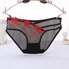 Sexy Unterwäsche für Damen, Tanga, G-String, Schleife, Spitze, Blumenmuster, durchsichtig, niedrige Taille, Dessous, erotische Bandagen, Slips, Unterwäsche