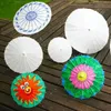 Hochzeit Parasole Weiße Papier Regenschirme Chinesische Mini -Handwerksschirme Bambus Rahmen Holzgriff Durchmesser 20304060 cm Kinder DIY UMBR6078792