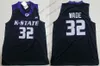 Niestandardowe Kansas State Wildcats Koszykówka Dam Nazwa Numer Biały Purpurowy Czarny # 32 Dean Wade 5 Barry Brown Jr. Men Youth Kid Koszulki 4xl