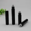 5 ml 8 ml 10 ml 12 ml en plastique noir dépoli Roll On Bottle pour huiles essentielles Bouteille de parfum rechargeable Contenants de déodorant F1507