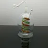 Nytt rökrör mini Hookah Glass Bongs Färgglad metallform Big Belly Dished Glass Water Smoke Bottle
