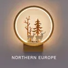 Nordic Wall Lamps Round Small Elk Sconce Children Bedroom Bedside Light Stair Aisle LED Deer Wall Lights