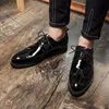 mens formal Leather dress Shoes Pointed Toe Business Stylish Dress Men Microfiber Flats High quality Brogues oxford shoes for men